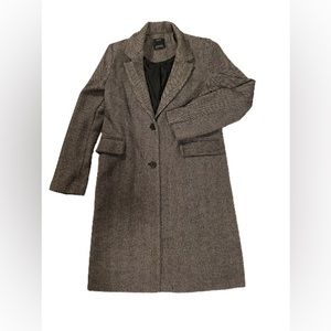 BIRSHKA Wool knit Black and white blend 3/4 length jacket